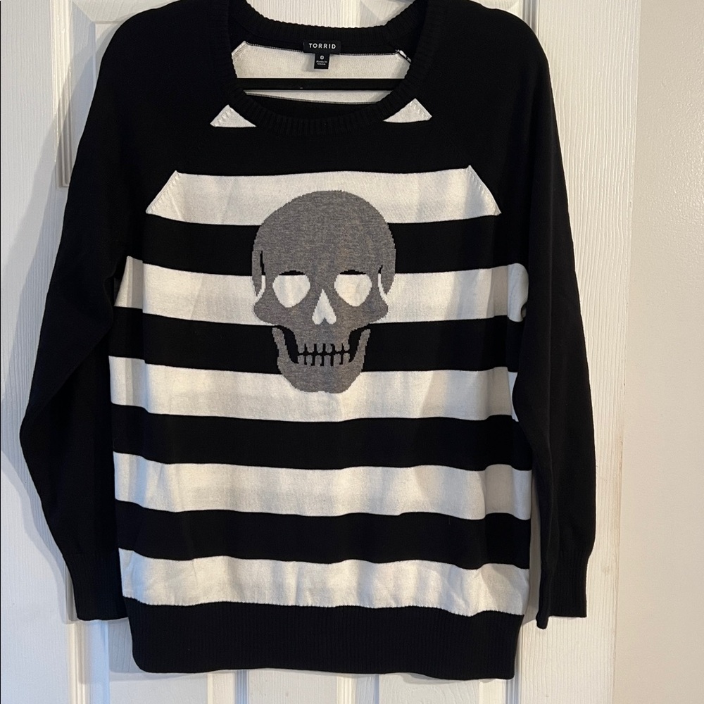 Torrid Black and White Skull Sweater